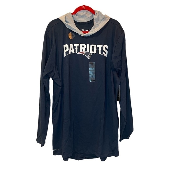 NEW Nike DriFit Pullover Hoodie Long Sleeves Shirt Size XXL Patriots NFL - Picture 1 of 7